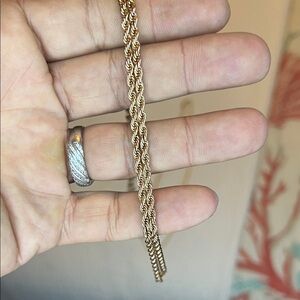 Elegant Rose Gold tone Rope Chain Necklace 22”